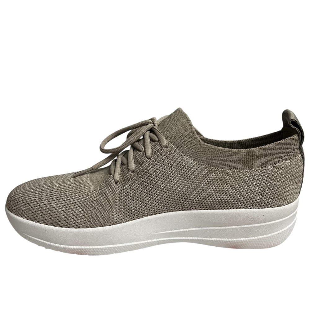 FitFlop F-Sporty Uberknit Lace Up Lightweight Comfort Sneakers Dark Taupe Size 5 - Picture 2 of 9